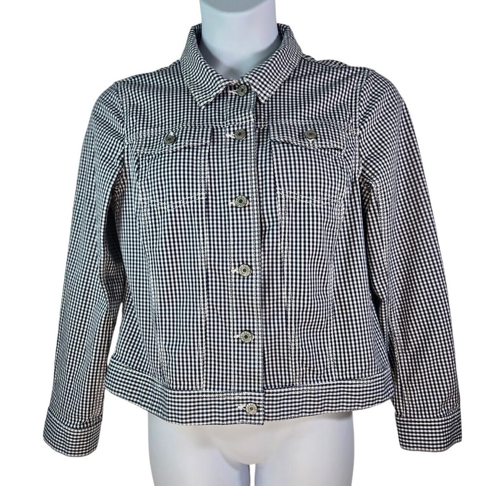 Talbots Gingham Jacket Size Large Petite
